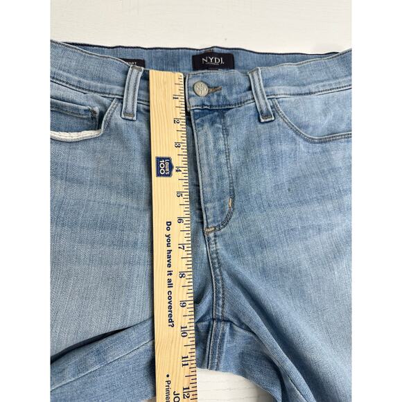 NYDJ Briella Denim Shorts Blue Light Wash High Waist 10" Inseam Summer Casual 10 - Picture 6 of 7